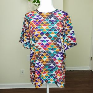 Vintage Geometric Print Blouse Size Small